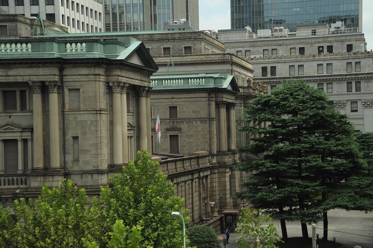 The Bank of Japan's head office in Nihonbashi, Tokyo — the institution a large international transfer's post-payment report under Japan's foreign exchange law ultimately passes through, not a depiction of any specific transaction
